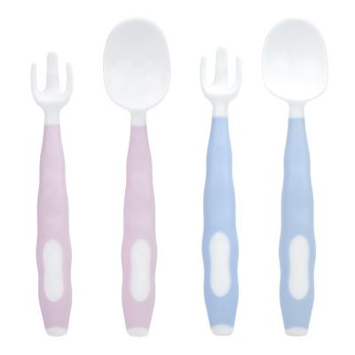 China BPA Free OEM Service Baby Food Grade Silicone Spoon And Fork Set Fork Kids for sale