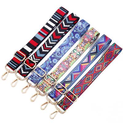 China Amazon 1.5 Inch Width 3.8 Cm Polyester Guitar Strap Hot Selling Printing Adjustable Cross - Body Shoulder Purse Bag Strap With Hook for sale