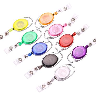 China Hot Selling Custom Matching Plastic Retractable Nurse ID Cards Badge Holder Carabiner Color Retractable Badge Reel Plastic Heavy Duty Reel With Clip for sale