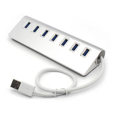 China Aluminum 7 Ports Usb Hub 3.0, High Speed Self Powered Usb Hub For PC Laptop MAC for sale