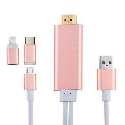 China 2 in 1 8 Hochgeschwindigkeits-HDMI Kabel Pin-Goldfür iPhone 5 5S 6 6s plus Samsung HTC Fahrwerk SONY zu verkaufen