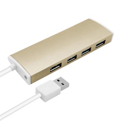 China Aluminum Alloy Powered USB 2.0 Hub  High Speed 4 Ports For PC Computer Laptop for sale