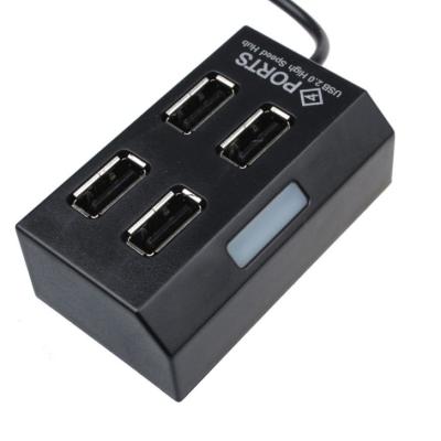 China 480Mbps High Speed 4 Port Powered USB 2.0 Hub ABS Plastic For Computer PC Laptop for sale