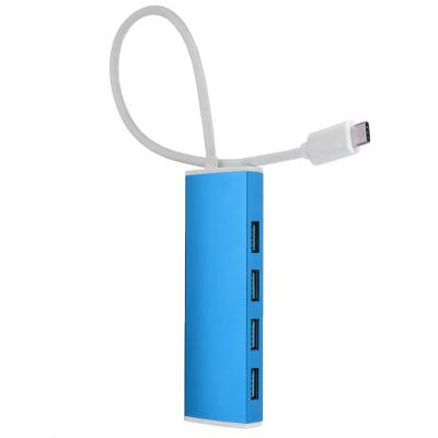 China Aluminium Alloy Powered USB 3.0 Hub Super Speed 4 Ports Type C For Macbook Air for sale