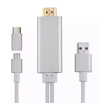 China Cortocircuito de alta velocidad HDMI1.4 del plano de la prenda impermeable del cable de IPhone Samsung 8Pin HDMI en venta