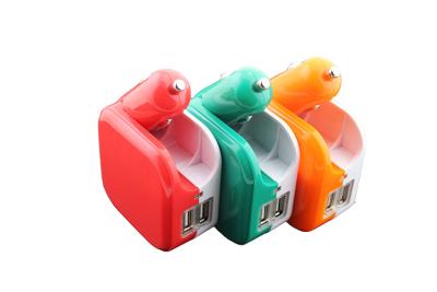 China Colorful EU US Plug USB Car Charger 110v 240v Big Power For All The Devices for sale