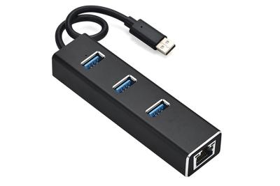 China USB Ethernet Multi-function Lan Adapter, 3 ports USB Hub RJ45 for Macbook Air for sale