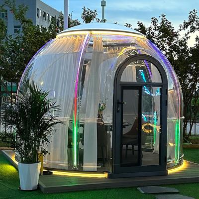 China 9.6M2 Dining Bubble Tent Polycarbonate Aluminum Garden Room Prefab Homehouse for sale