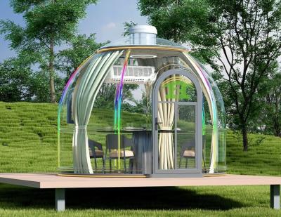 China Moderne luxe design prefab groene huizen winddicht pc materiaal koepel tent voor villa capsule koepel huis Te koop