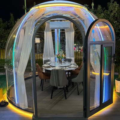 China Modern Design Hotel Modulair Prefab PC Crystal Dome Tent Bubble House voor het eten Te koop