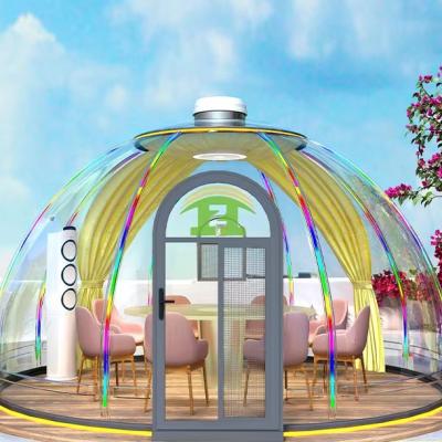 China Hot Sale Moderne stijl Dome-vormige Outdoor Mobile Starry Bubble House Groen PC Staal Container Huizen Villa Hotel Park Te koop