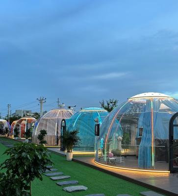 China Glamping Garden Homes Prefab Tents Polycarbonate Double Dome House for sale