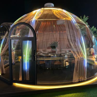 China Prefab hut huis restaurant huis doorzichtig bubbel glamping koepel koepel tent huis Te koop