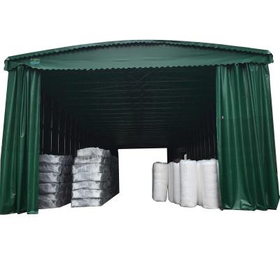 China Large Warehouse Logistics Electric Tent with Adjustable Push-Pull Canopy and Retractable Shift Awning in Metal Type Steel for sale