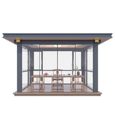 China Metal Type Aluminium Alloy Louver Turning Sunroom Gazebo for Courtyard and Garden Sun Protection for sale