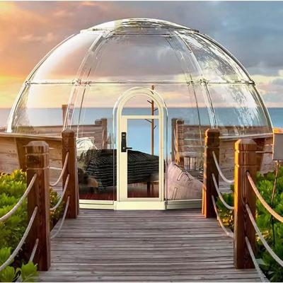 China Transparentes Camping Hotel Vorgefertigte Kuppel für Outdoor-Bubble House Jurte mit LED-Beleuchtung zu verkaufen