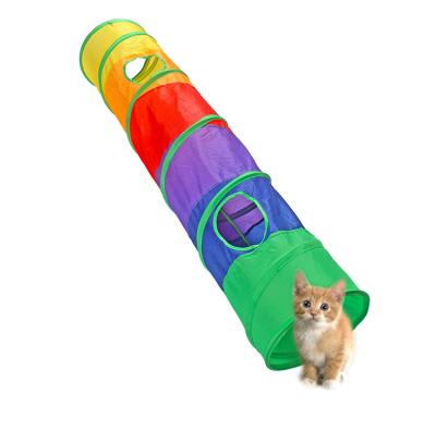 China Pet Supplies Rainbow Tunnel Cat Tunnel Smart Cat Toy Foldable Pet Tunnel for sale