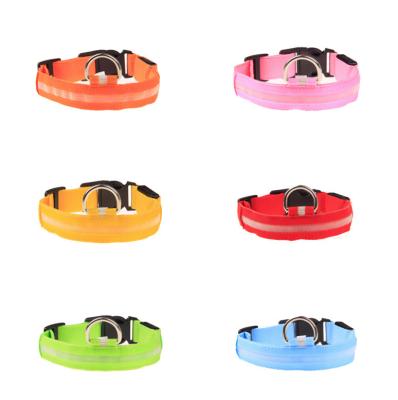 China Small Animals Pet Supplies Dog Lighting Collar Dog Leash Luminous Pet Collar With LED for sale