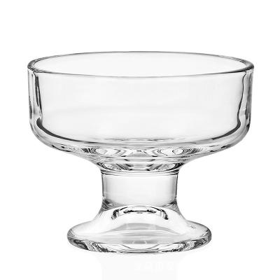 China Simple Viable Transparent Glass Bowl Dessert Bowl Tall Pudding Yogurt for sale