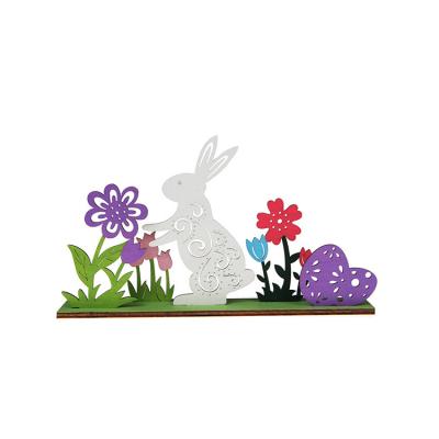 China Rabbit Desktop Wood Element Craft Easter Spring Easter Desktop Decoration for sale