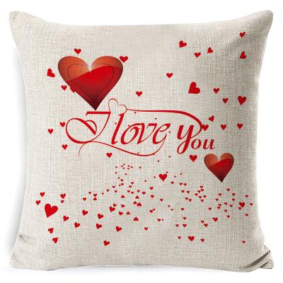 China Themed Sofa Pillow Valentine's Day Pillowcase Cushion Cover Couple Romantic Pillow With Core for sale