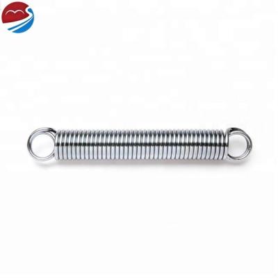 China Custom Tapered Push Pull Coil Stainless Steel Tension Curtain Rods Extension Spring With Two Loops Hook for sale