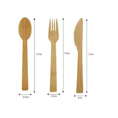 China Wholesale Factory Price Disposable 100%Biodegradable Customized Disposable Bamboo Spoon Fork Knife for sale