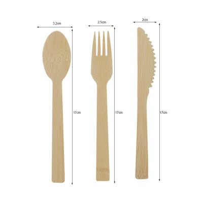 China Eco - Friendly / Stocked Disposable Bamboo Cutlery Set With Kraft Paper Box for sale