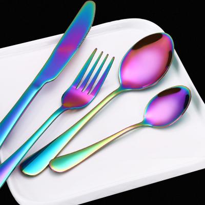 China Hotel Viable Multiple Restaurant Flatware Stainless Steel Color 4pcs Home Dinnerware Set for sale