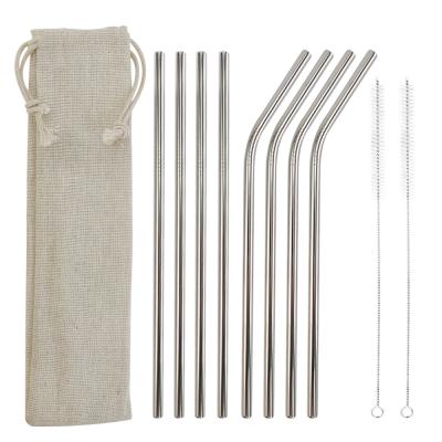 China Wholesale Metal Viable Reusable Straw Set Stainless Steel Drinking Brush for sale