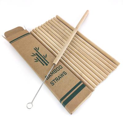 China CLASSIC Vbatty 100% Reusable 12 Units Eco-Friendly Bamboo Straws Set For Home Bar Drinking for sale