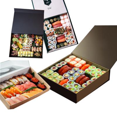 China Recyclable Customized Logo Printing Eco Biodegradable Disposable Kraft Paper Take Out To Go Meal Food Delivery Sushi Packaging Takeout Box for sale