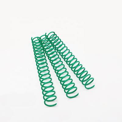 China Eco-friendly Cool Ring Plastic Binding YPS Green Color PVC Material Plastic Coil Ring Plastic Spirals For Binding for sale