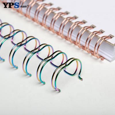 China Book Binding Rainbow Color Double Plated Multicolor Spiral O YO Wire O YO and Binding Wire O Wire O Loop Twin Coil Book Binding for sale