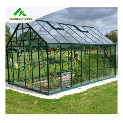 China Green House Glass Aluminum Profile Supplies Single Span House Prefab Victorian Tropical Structure Strawberry Tomato Greenhouse for sale