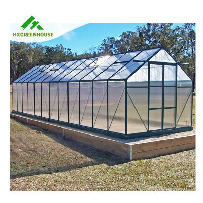 China Cheap large 10m PC sheet insulated metal aluminum frame green house profile greenhouses china tomato agriculture singlespan greenhouse for sale