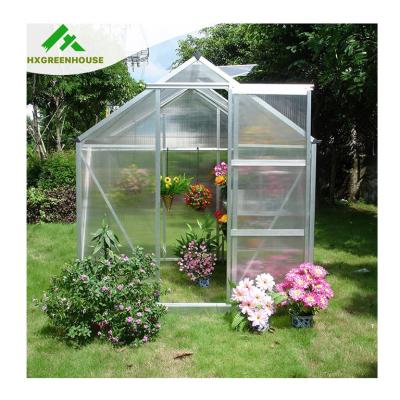 China Outdoor PC Sheet Polycarbonate Aluminum Frame Small Garden Greenhouse For Flower And Seed HX65213 for sale