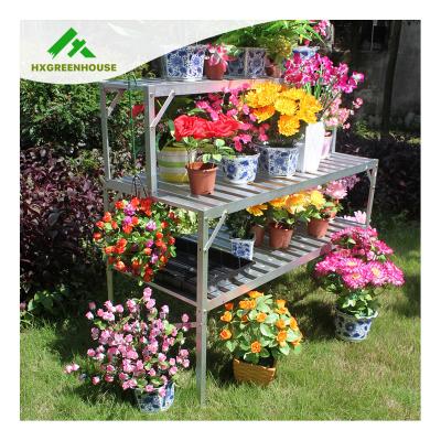 China Modern Factory Mini Diy Shelves Custom Made Aluminum 3 Tier Metal Outdoor Used With Modern Green Flower/Plant Aluminum Stainless Steel for sale