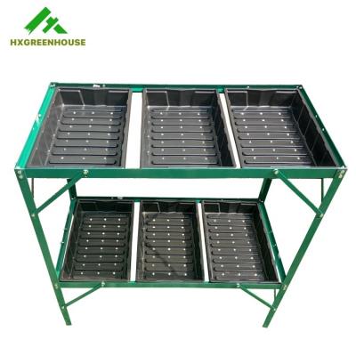 China Do Not Store Water Greenhouse Shelf Open Frame Garden Stand Aluminum Metal Display Flower Plant Stand With Pot for sale