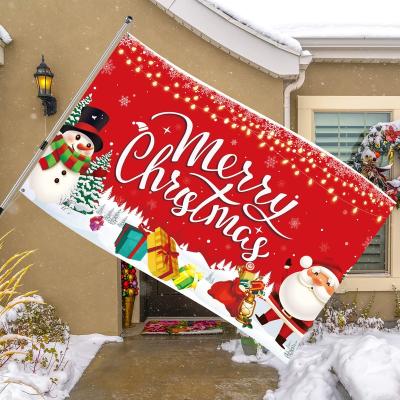 China 3 x 5ft Healthcare Institutes Winter Christmas Flags Double Sided Merry Christmas with Two Grommets Brass Flag for Outdoor Indoor Decorated for sale