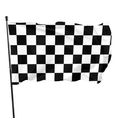 China Black and White 100% Polyester Racing Car Party Flags 3x5 ft Custom Checkered Flag Health Care Institutes Racing Sports Events Party Decoration Flags for sale