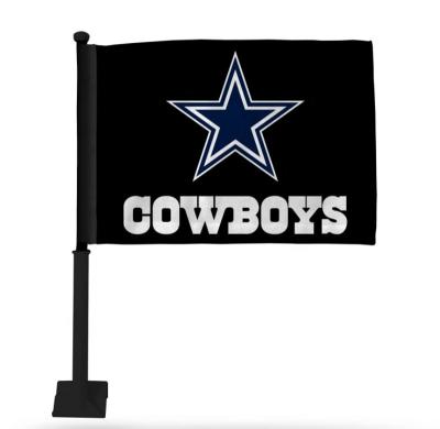 China Strong Strong Rico Industries NFL Dallas Cowboys Black Car Flag Double Sided Car Pole Flag w Health Care Institutes Hooks On for sale