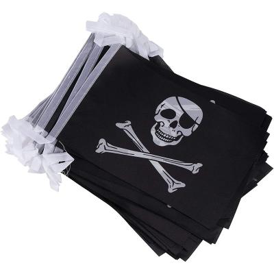 China Health Care Institute Pirate String Flag Custom 100% Polyester Any Size Digital Printing Party Decoration String Flags Indoor Outdoor Hanging Banner for sale