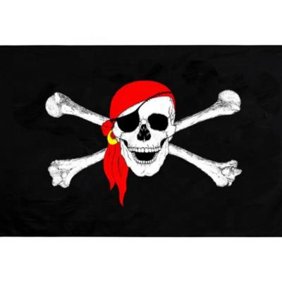 China Health Care Institutes Wholesale 100% Polyester Fabric Pirate Flag Made All Color Digital Printing Pirate Flags Flying Fast To Ship for sale