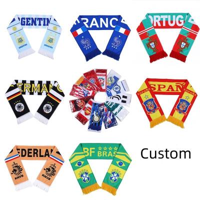 China Health Care Institutes Custom 32 Country Decoration Cheer Sports Event Qatar Football Fan National Flag Scarf for sale