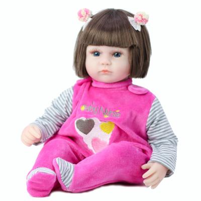 China DIY TOY Fabric Wholesale Kawaii Hot Pink 42 cm Small Silicone Reborn Baby Dolls For Girls Boys for sale