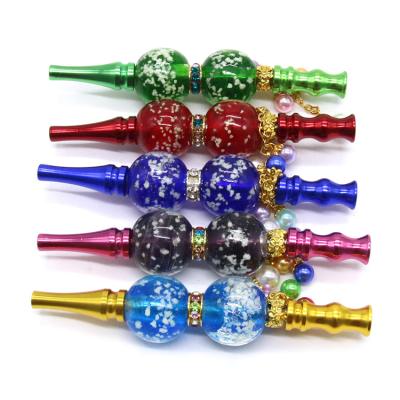 China High Quality Hookah Mouth Accessories Smooking Shisha Hookah Beads 12cm Luminous Metal Mouthpiece for sale