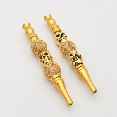 China High Quality Luxury Gold Aluminum Alloy Smooking Shisha Mouthpiece 115mm For Adult for sale