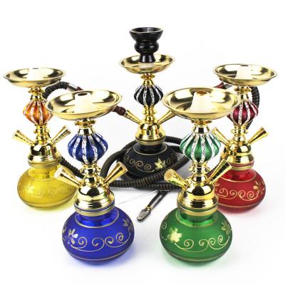 China Durable Wholesale Traditional Hookah Multiple Colors Arabic Mini Pumpkin Glass Hookah Tabaco Set for sale