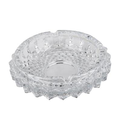 China Multifunctional Customized European Style Creativity Crystal Logo Cigar Glass Ashtray For Office Hotel for sale